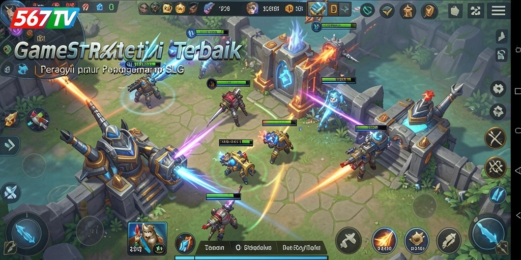 Tampilan gameplay epik dalam pertempuran SLG.