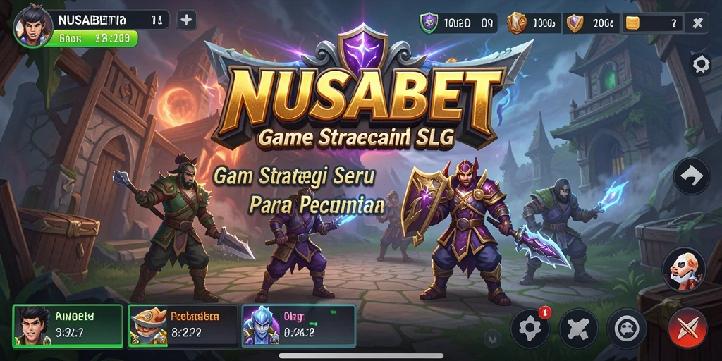 Tangkapan layar NUSABET dengan aksi pertempuran strategi yang seru.