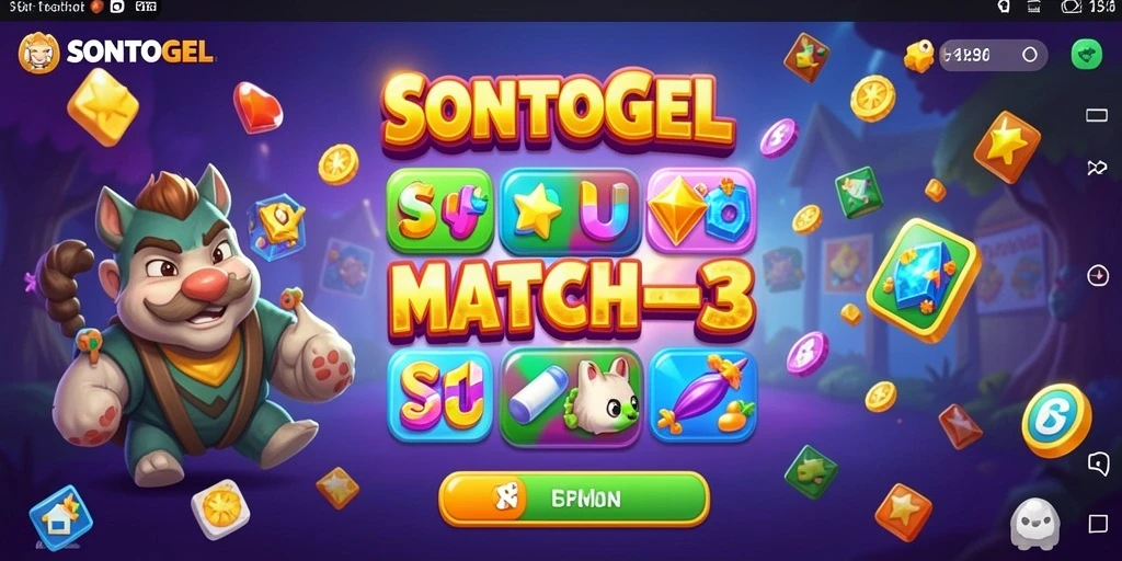 Tampilan menarik dari gameplay Match-3 di SONTOGEL.