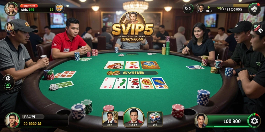 Tampilan gameplay poker yang menarik dan seru dalam SVIP5.